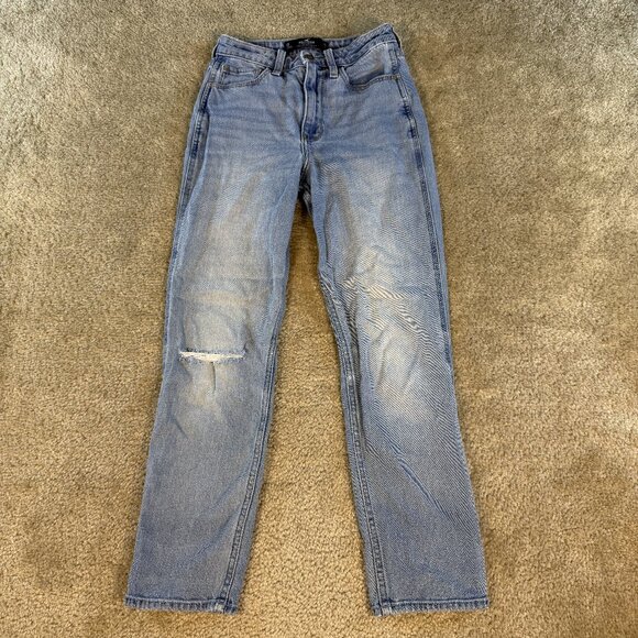 Hollister Denim - Hollister Womens Ultra High Rise Mom Jean Light Wash Distressed Size 1S F430
